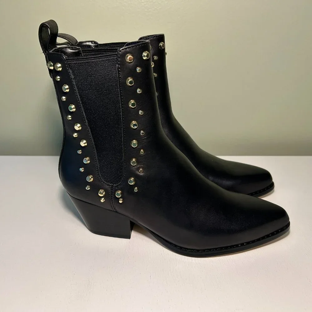 Michael Kors Kinlee Astor Studded Leather Ankle Boot - Picture 3 of 12